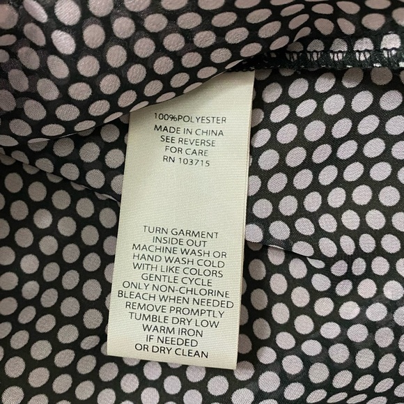 - Nanette Lepore Black Violet dots blouse size M - Picture 6 of 8